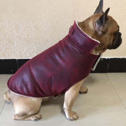 2021 New Dog Vest Costume Winter Coat Pu Leather Jackets For Dogs Pet Clothes Waterproof French Bulldog Chihuahua Pitbull Puppy