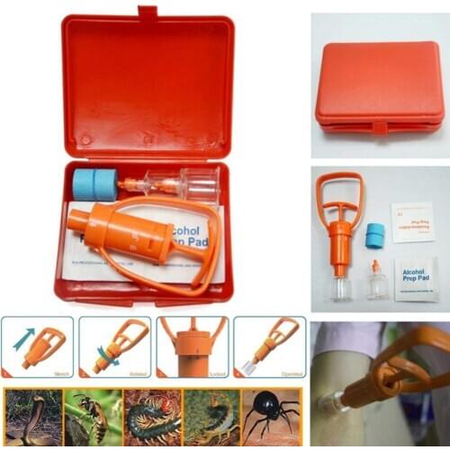 1 Set Camping Survival Snake Bee Bite Safety Venom Extractor Pump First Aid Kit
