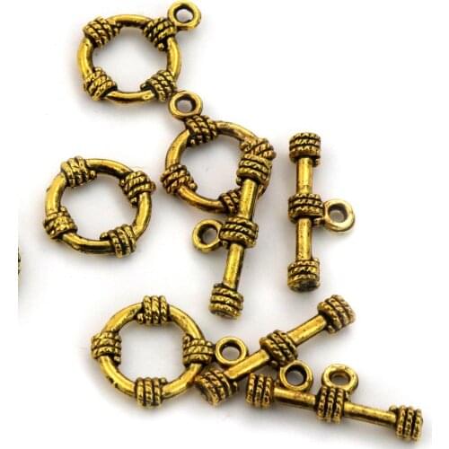 10 Pairs Tibaten Gold Round Metal OT Clasps Connector For Jewelry Making Diy Earrings Bracelet Necklace Accessories Wholesale