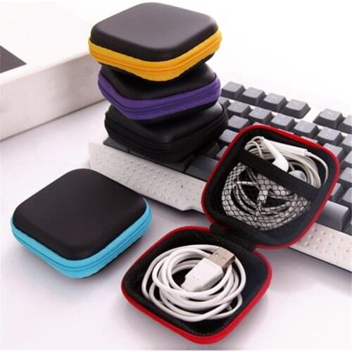Zipper Earphone Case Mini Headphone SD Card Bag Cable Storage Box Key Wallet Travel Accessories Portable Organizers 2.9 Inch