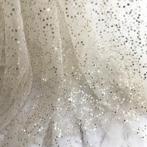 GLace 2M/lot high quality star sequins glitter soft mesh fabric for dress wedding veil cloth TX1206