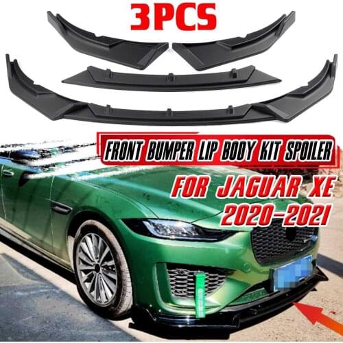 3pcs Car Front Bumper Splitter Lip For Jaguar XE 2020-2021 Spoiler Body Kit Bumper Diffuser Guard Deflector Lips Cover Protector