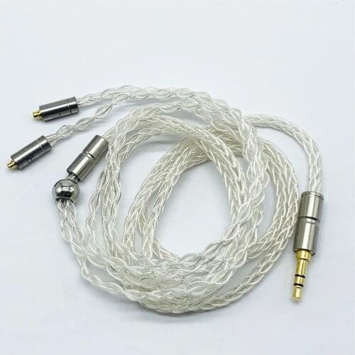 8 share pure copper silver plated cable mmcx se535 cable diy earphone wire