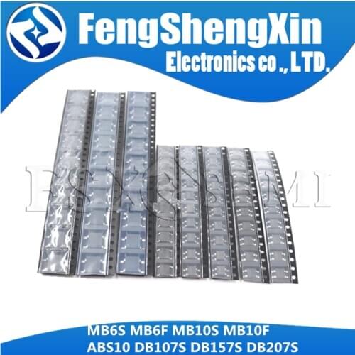 8value*10pcs=80pcs MB6S MB6F MB10S MB10F ABS10 DB107S DB157S DB207S Bridge Rectifier Assorted Kit contains