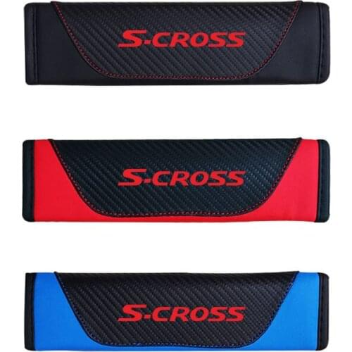 Car Safety Belt Protector For Suzuki Scross Accessories Auto Leather Protective Pad Automobiles Seat Belt Cover Vehicle Supplies