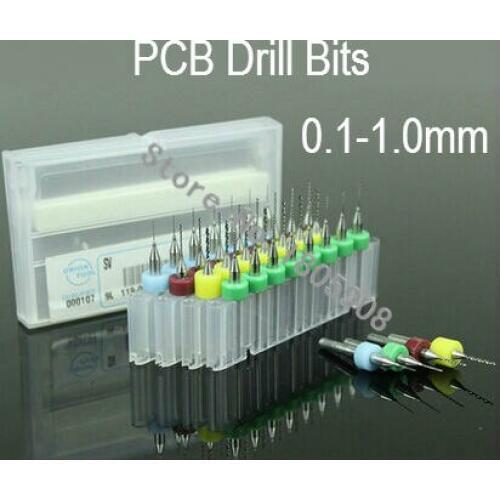 Free Shipping 10PCS 0.1mm to 1.0mm PCB Print Circuit Board Drill Bits,PCB CNC drill Bits Milling Machine,mini drill bits
