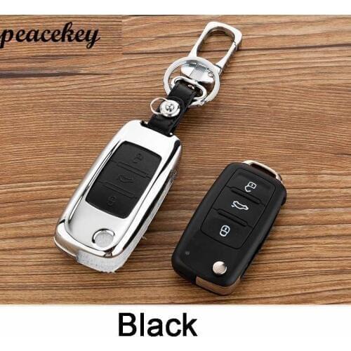 Peacekey Genuine Leather Car Case Key For Volkswagen Keychain Vw Polo Bora Beetle Tiguan Passat B5 B6 Golf 4 Mk5 6 Jetta Eos Car