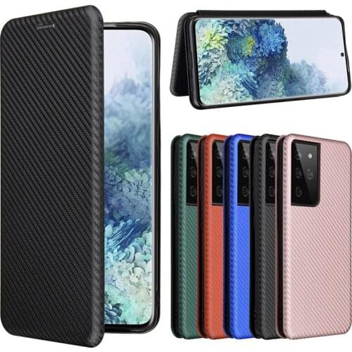 Funda Flip Case for Samsung Galaxy S30 Ultra S20 FE Note 20 S20 Plus M51 A51 A71 5G Carbon Fiber Coque Phone Case Cover Capa