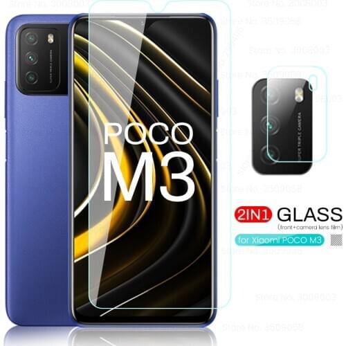 Poco m3 case camera lens protective cover for xiaomi pocophone poco little m3 m 3 3m tempered glas on pocom3 6.53'' coque fundas