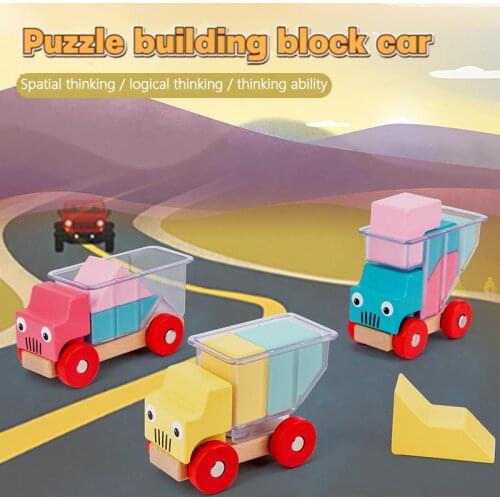 Wooden Assembles Loading Building Blocks Car Toys Truck Intellectual Challenge Preschool Puzzle Game Montessori Educational Toys