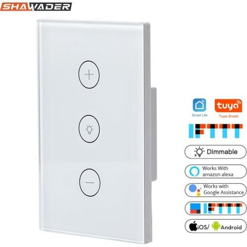 Smart WiFi Dimmer Light Switch Glass Touch Panel Wireless Remote Timing Function Control work with Alexa Google Home Assistant