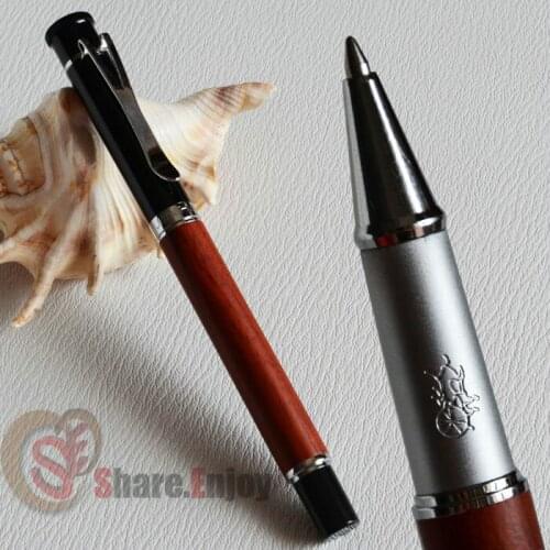 JINHAO Y3 WINE ROSEWOOD AND SILVER ROLLER BALL PEN EXECUTIVE