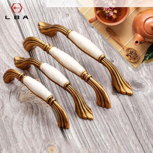 European Style Ceramic Garden Antique Wardrobe Handle Classical Cabinet Shoe Drawer Handle Furniture Hardware Accessories