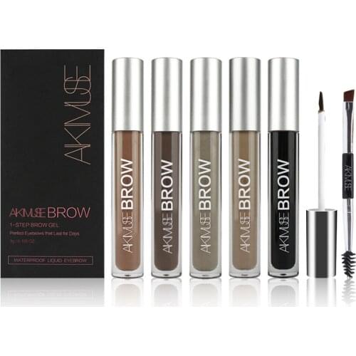 MagiDeal Permanent Makeup Eyebrow Cream Liquid Brows Gel w/ Dual Heads Brush