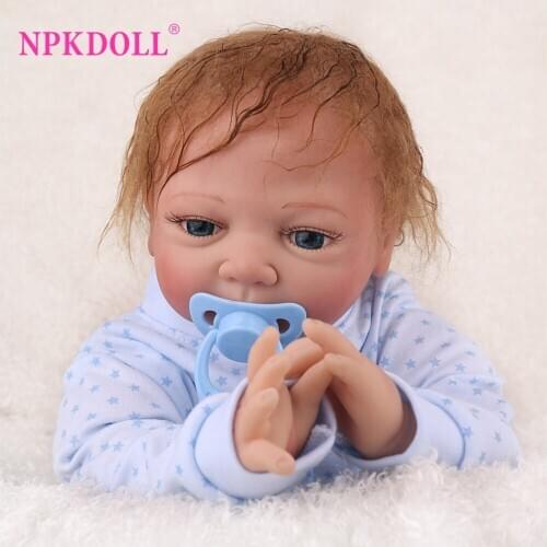 NPKDOLL 55cm Reborn Baby Doll Fun Educational Reborn Clothes Body Baby Doll Birthday Gift Dolls For Boy