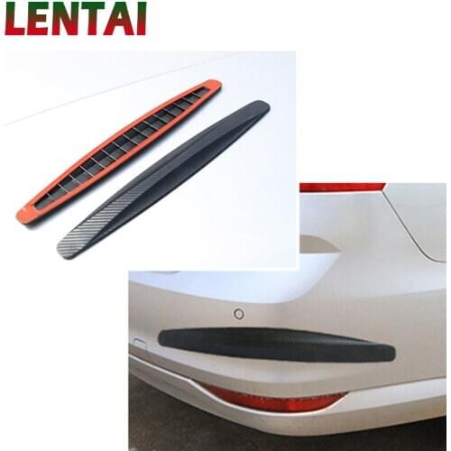 LENTAI For Opel astra h j g insignia Kia rio ceed sportage Abarth 1Set Carbon Fiber Car Body Protector Auto Bumper Crash Strip