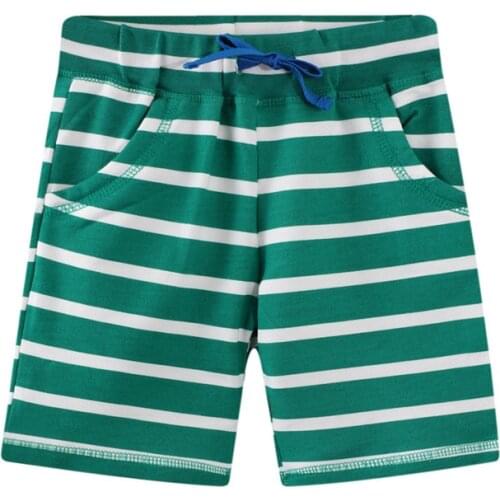 Jumping Meters Summer Shorts For Boys Girls Pockets Stripe Baby Drawstring Toddler Short Pants Fashion Kids Clothes