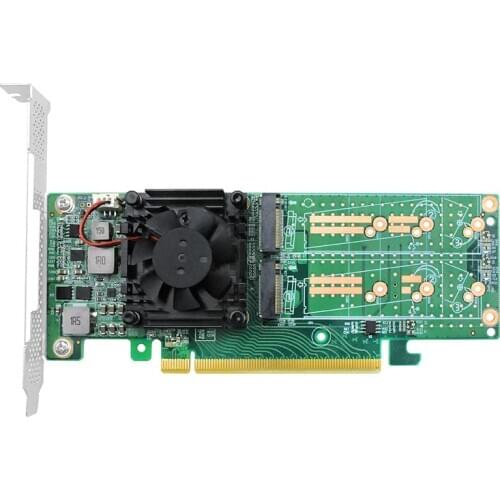 Linkreal PCIe 3.0 X16 to Quad M.2 NVMe SSD Swtich Adapter Card for Servers-LRNV9547L-4I
