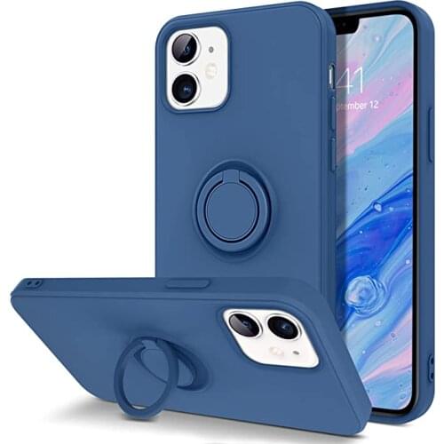 Magnetic Phone Case For iPhone X XS XR Max 11 12 6 6S 7 8 SE 2020 Plus Mini Pro Soft Liquid Silicone Ring Holder Strap Cover