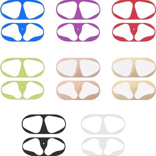 Metal Dust Guard Sticker For Airpods 1 2 Skin Protective Sticker for Air Pods 2 1 Earphone Charging Box Case Cover Shell