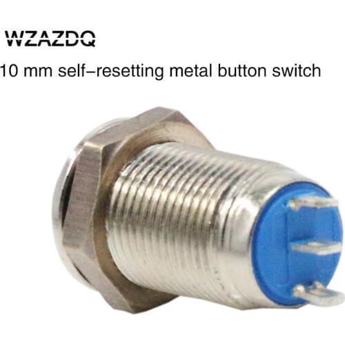 10 mm metal push button switch high reset button switch 1 normally open one normally closed three feet waterproof rust
