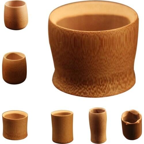Natural Bamboo Drinking Cup Tea Water Beer Vintage Coffee Juice Milk Cup 7Size for Kitchen Dining Bar Mugs Accessories Nice Gift