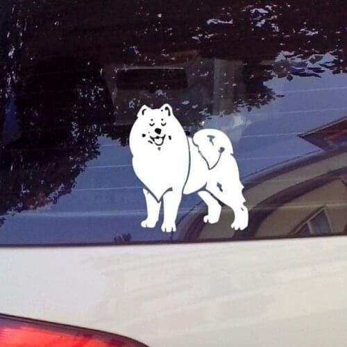 New Direct Selling Glue Sticker Reflective Car Sticker Cartoon Samoye Dog Window Glass Stickers Auto Funny