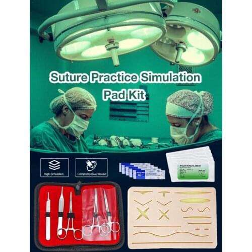 Teaching Suture Training Kit Skin Operate Suture Practice Model Training Pad Needle Scissors Tool For Suture Training Suture