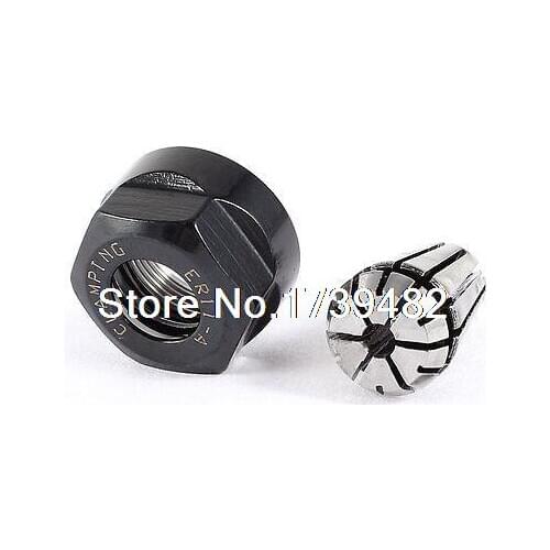 1/8" ER11 Precision Spring Collet Chuck Silver Tone w Screw Nut
