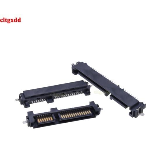 SATA Interface Socket Connector SSD Solid State Drive Seat 22Pin 7+15P Male Seat Sinking Plate Patch Type Three Sides Surrounded