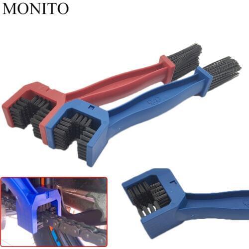 Motorcycle Chain Maintenance Cleaning Brush Cleaner Tool For KAWASAKI Z900 Z650 Z800 NINJA 250 300R 300 Z250 Z300 250R Blue/RED