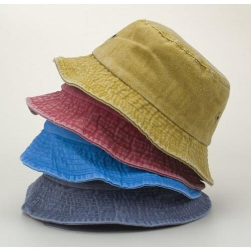 Women Retro Literary Wash Old Cowboy Fisherman Hat Summer Autumn Outdoor Sun Shade Hip Hop Cap Fashion All-Match Bucket Hat C86