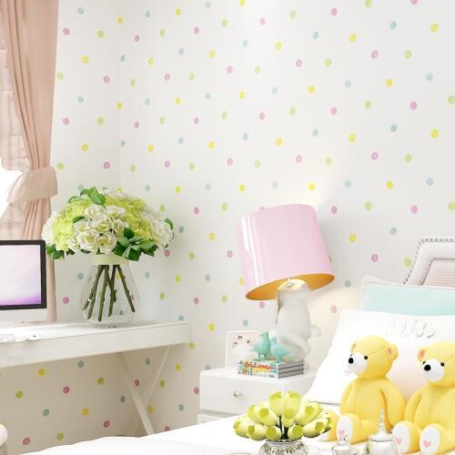 Modern Simple Small Polka Dots Wallpaper for Children Room Non Woven Wallpaper Rolls House Bedroom Home Decor for Kids Room