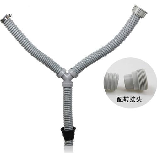 Talea Three-ways drain hose for Washing machine and washing basin PVC Plastic Flexible Flume Steel wire drian pipes GS005C021