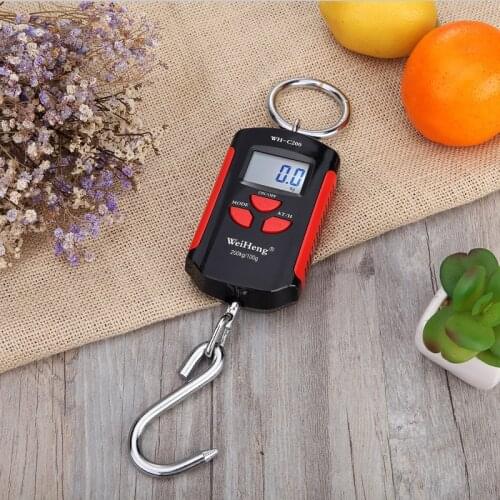 200kg/100g Crane Scale Portable Digital Crane Scale Heavy Duty Hanging Hook Scales kg, lb, jin unit conversion Electronic Scale