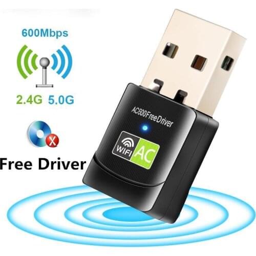 Free Driver USB Wifi Adapter 600Mbps Wi fi Adapter 5ghz Antenna USB Ethernet PC Wi-Fi Adapter Lan Wifi Dongle AC Wifi Receiver