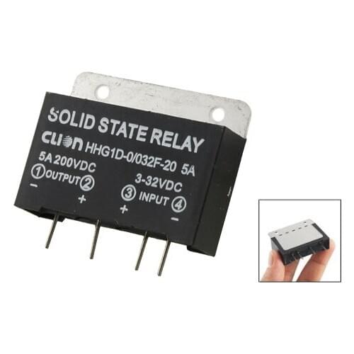 WSFS Hot Sale Heat Sink Input 3-32V DC Output 5A 200V DC PCB Mount SSR Solid State Relay