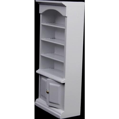 1/12 Scale Dolls House Mini Furniture White Wooden Book Case Display Cabinet