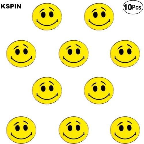 Smile face Badge Lapel Pin Flag badge Brooch Pins Badges 10Pcs a Lot