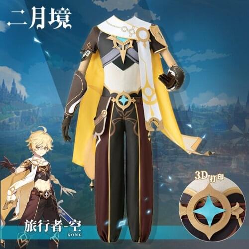 2021 Hot Game Genshin Impact Aether Cosplay Costumes Traveler Full Set of Anime Cosplay Costume Male for Carnival Comic Show