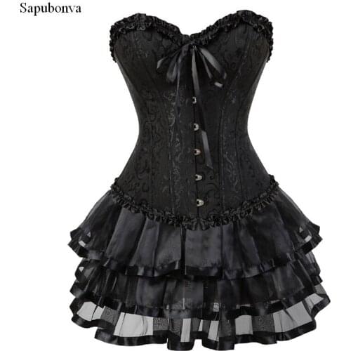 Baldauren 2021 sexy corsets for women plus size costume burlesque corset and skirt set tutu corselet victorian fashion gowns