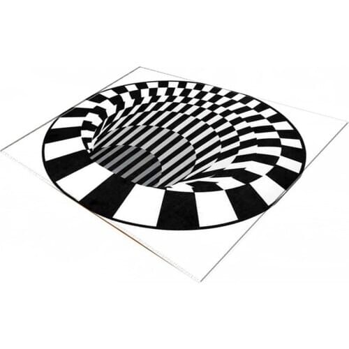 3D Swirl Print Optical Illusion Areas Rug Carpet Floor Pad Non-slip Doormat Mats for Home