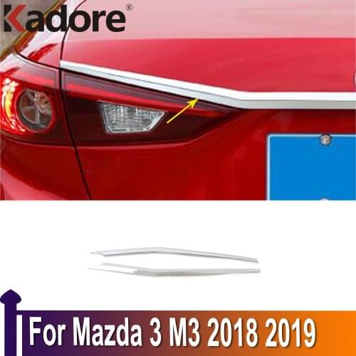 Car accessories For Mazda 3 M3 2018 2019 Chrome Rear Tailgate Trunk Lid Cover Trim Car Exterior Accessories Styling Sticker