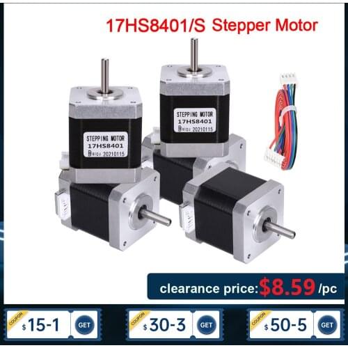 BIQU 5PCS Nema 17 Stepper Motor 42 Motor 48MM Nema17 Stepper Motor 1.7A 59Ncm 4-lead 17HS8401 Motor For 3D Printer CNC Engraving