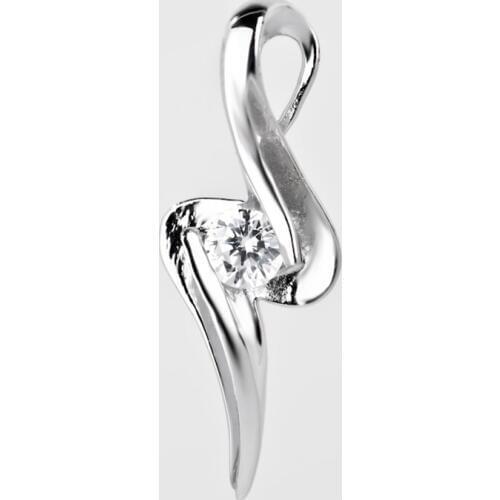 GND0279 New 925 Sterling Silver Lovely Sweet Charming Geometric Crystal Necklaces Pendants , Jewelry Gift For Women