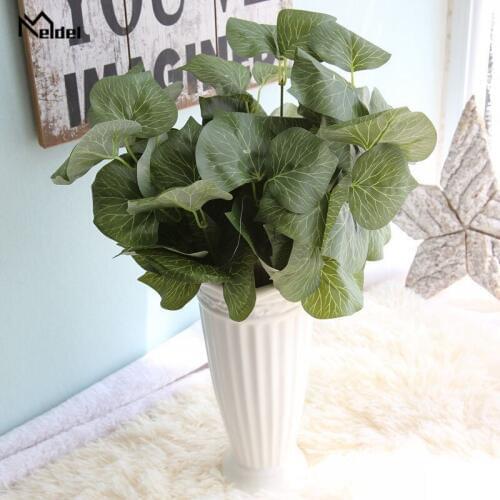 6 Heads Green Imitation Silk Magnolia Leaves Red Artificial Magnolia Leaves Plant for Engagement Wedding Home Table Decor Plants