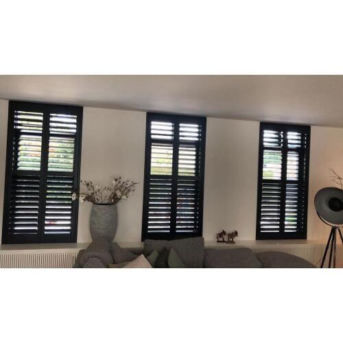 Custom Basswood Plantation Shutters Wooden Blinds Solid Wood Shutter Louver PS223