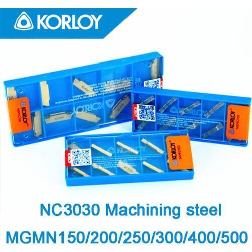 MGMN150 MGMN200 MGMN250 MGMN300 MGMN400 MGMN500 NC3030 10pcs/set KORLOY CNC Carbide insert Machining steel Free shipping