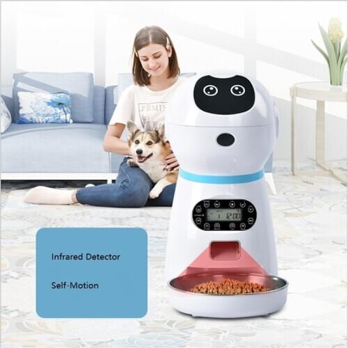 Cat Food Dog Meal Pet Smart Automatic Dispenser Super Quiet Chargeable Battery Auto Feeder LED Screen Multi Function