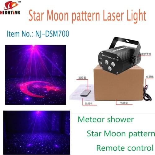 2019 Hot selling Dj 3 head new moon star Red and Blue laser light for Disco Hall Christmas night club Remote control Stage light